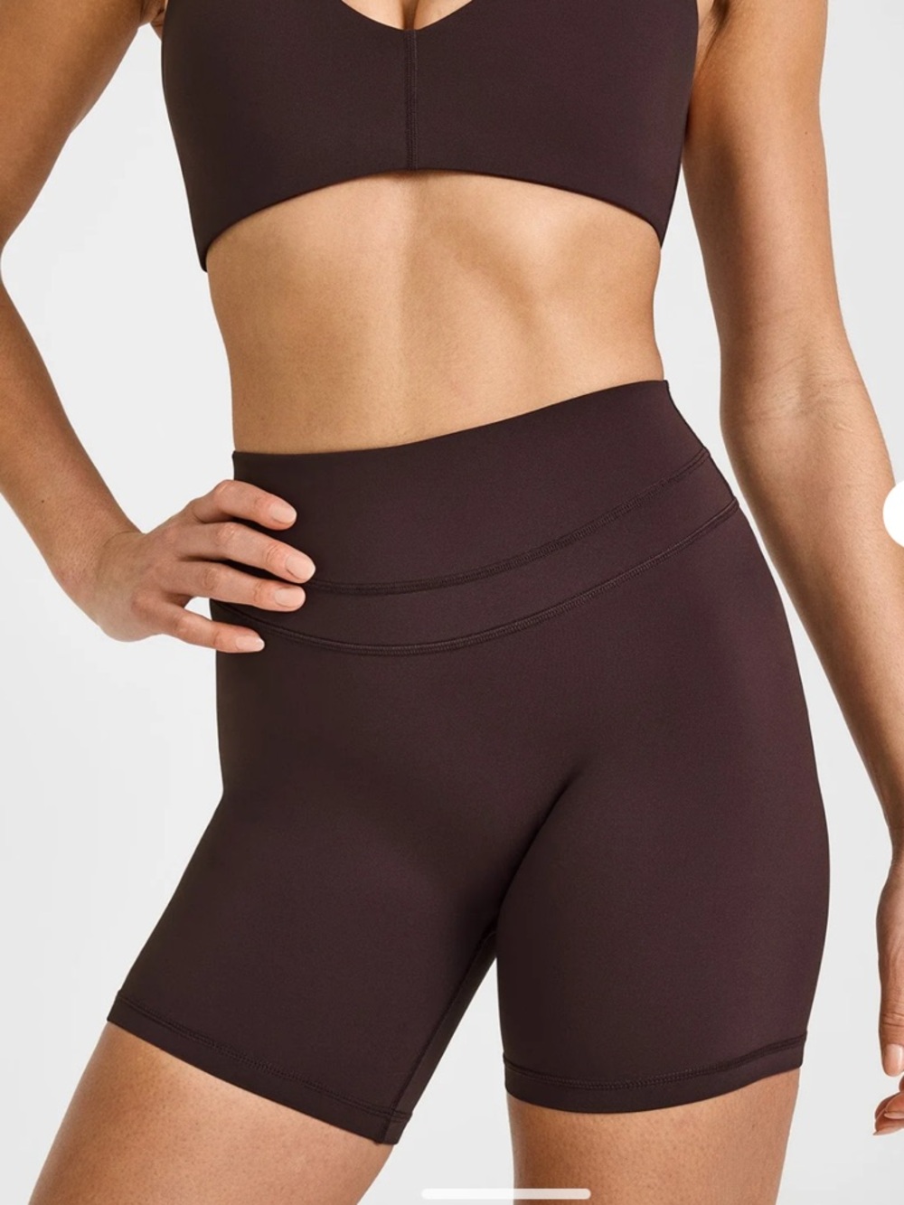 Oner Active Unified high waisted shorts in Plum Brown
